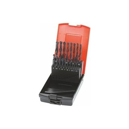 Holex HSS Jobber Drill Set in a Case, Uncoated, Sizes: 1-10 mm 115000 1-10